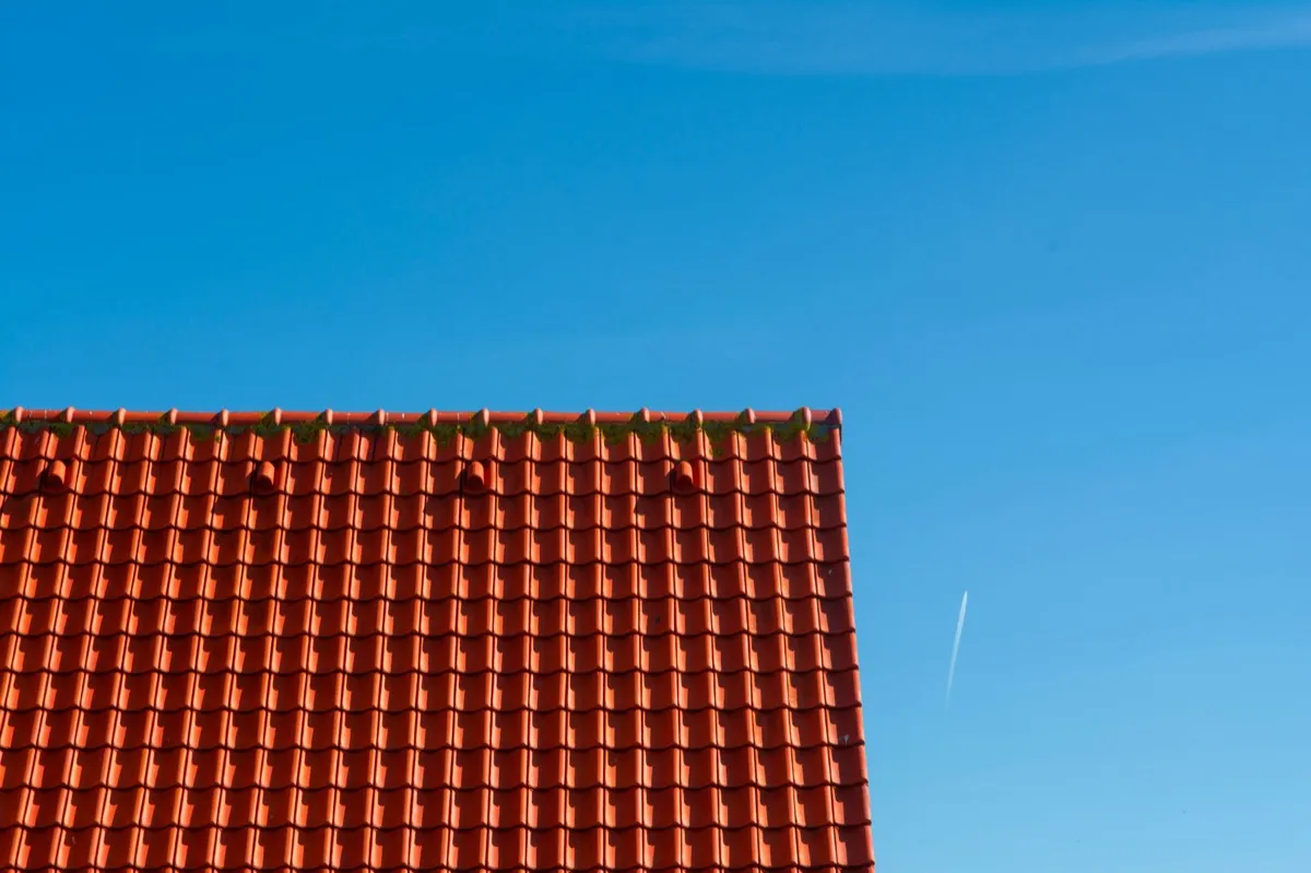 Tile roof gable in full sun, the kind of exposure that sets roof life in Sierra Vista, AZ